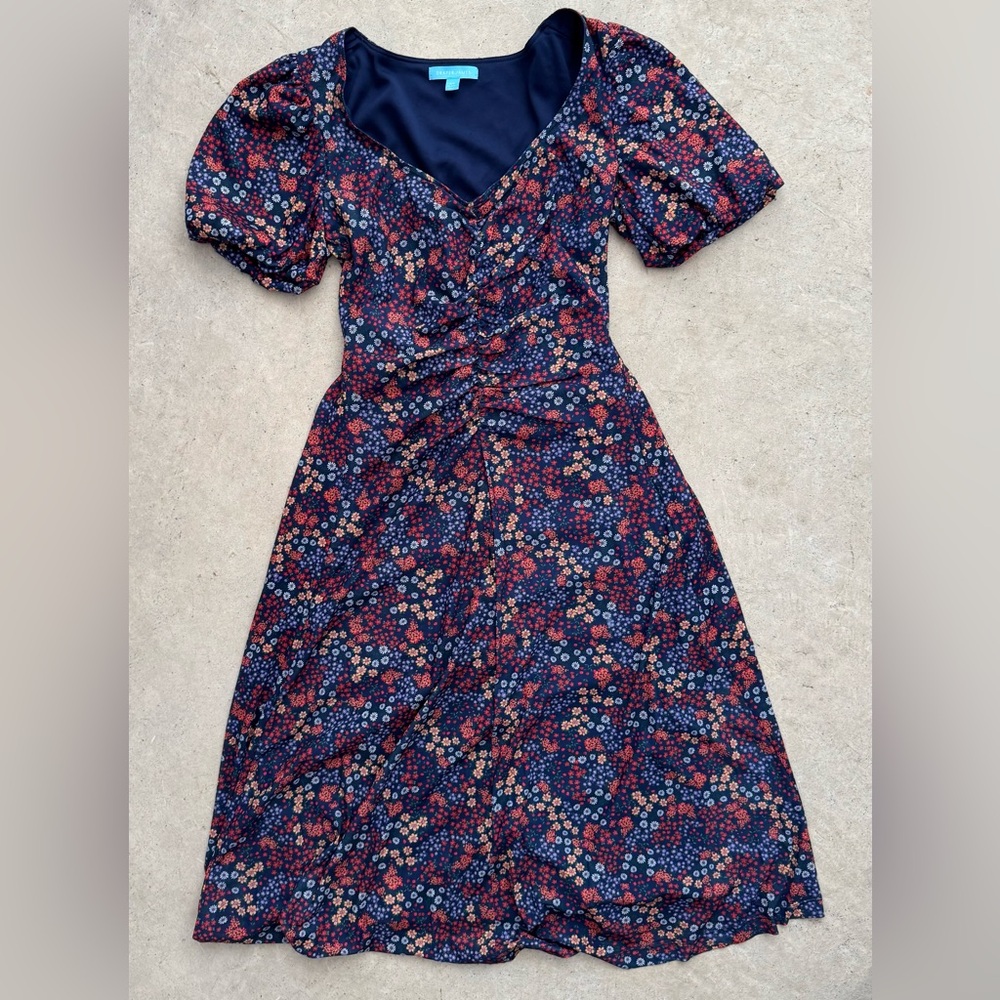 Draper James Floral Dress - Navy and Red